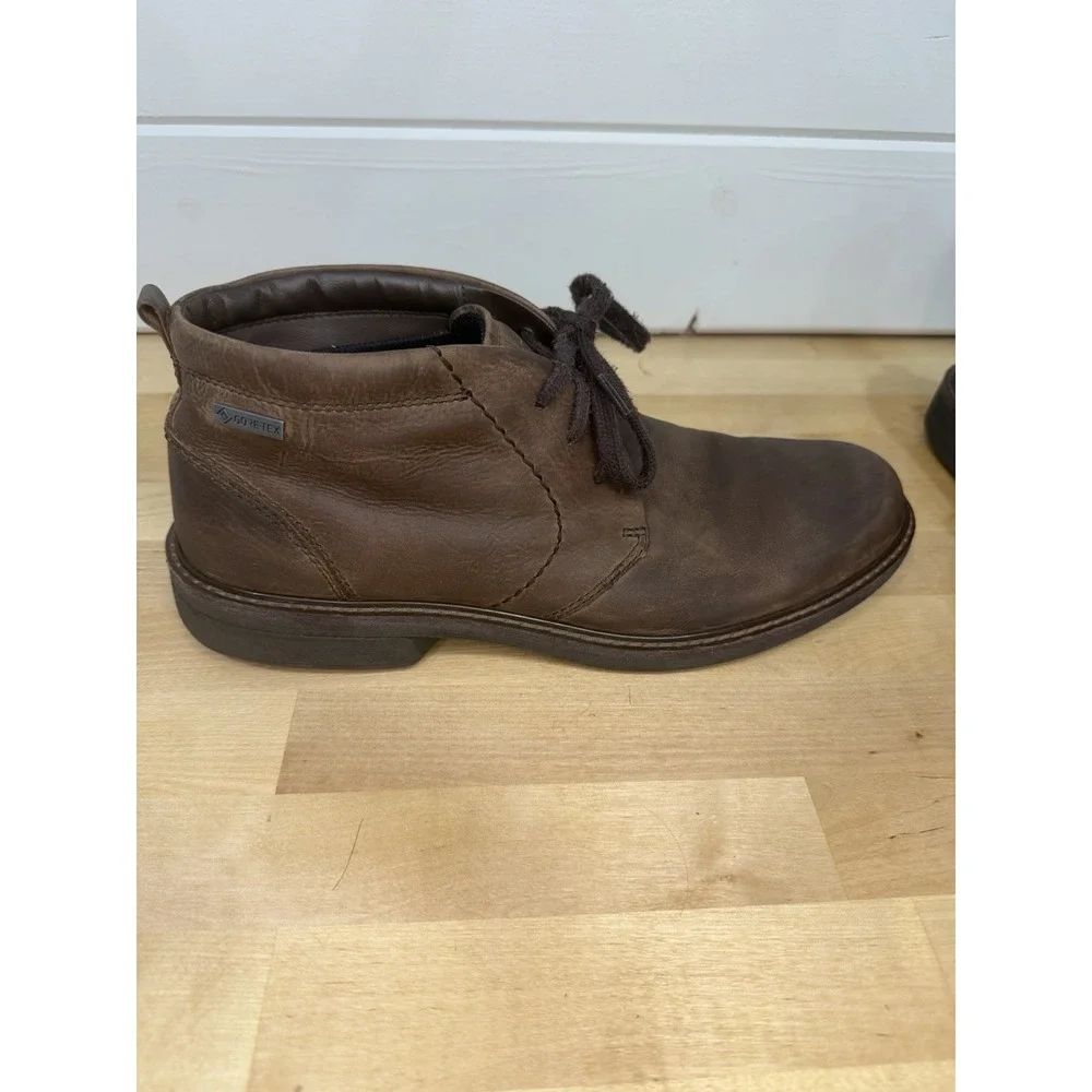 ECCO Men's Gore-Tex Waterproof Brown Leather Chukka Boots EUR 45 US 11-11.5